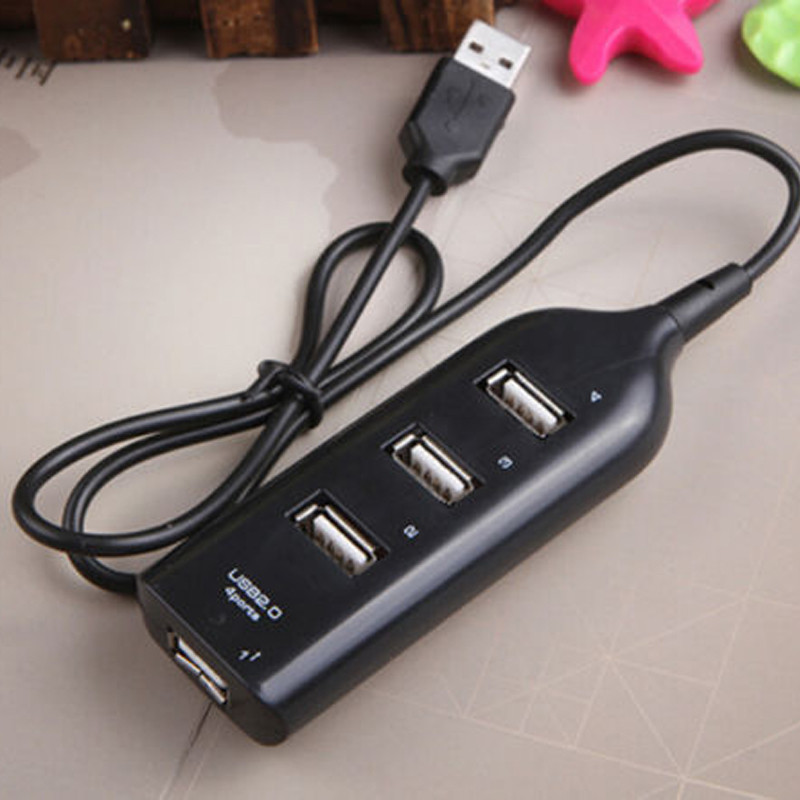 Ātrgaitas vairāku USB 4 portu USB 2.0 vairāku centrmezglu sadalītāja ligzdas paplašināšanas galddatora klēpjdatora adaptera pārveidotāja datu lādētāja kabelis