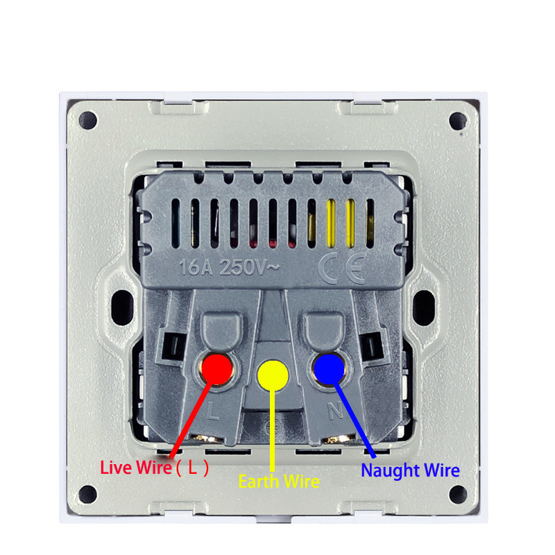 Elektromos töltő USB Type-C csatlakozó dugó DE EU Franciaország US UK tápcsatlakozóval 16A fali panel európai előlapi töltéshez