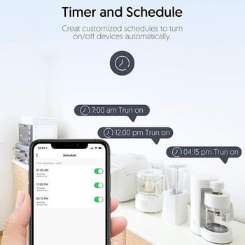Tuya Smart life, EU 16A WiFi Smart Socket Plug, Τηλεχειριστήριο με παρακολούθηση ενέργειας Κατανάλωση ενέργειας, εργασία με Alexa και google