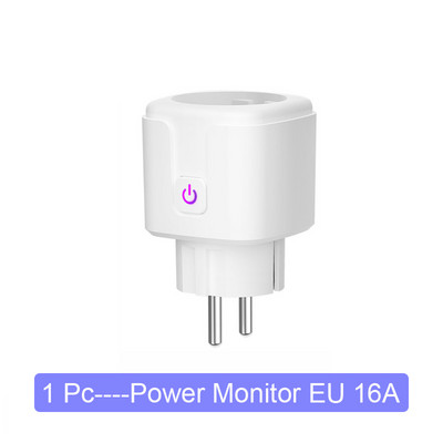 Tuya Smart life, EU 16A WiFi pametna utičnica, daljinski upravljač s praćenjem potrošnje energije, rad s Alexom i Googleom