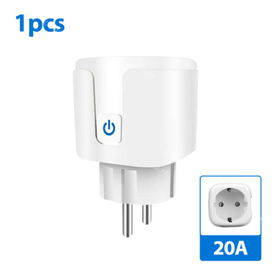 Smart Plug WiFi ligzda EU 16A/20A Power Monitor Laika funkcija Tuya APP Control Alexa Google Yandex Enchufe Inteligente Wifi