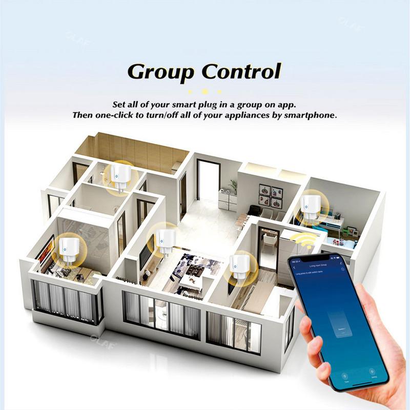 Smart Plug WiFi ligzda EU 16A/20A Power Monitor Laika funkcija Tuya APP Control Alexa Google Yandex Enchufe Inteligente Wifi