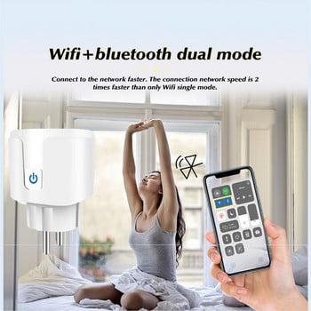 EU Smart Plug WiFi Socket 20A/16A Έξυπνος οικιακός φωνητικός έλεγχος Λειτουργία χρονισμού παρακολούθησης ισχύος Λειτουργεί με την Alexa Google Home Tuya