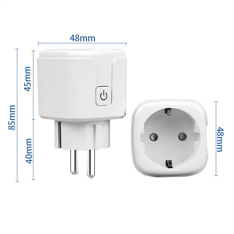 EU Smart Plug WiFi utičnica 20A/16A Pametna kućna glasovna kontrola Power Monitor Timing Funkcija radi s Alexa Google Home Tuya