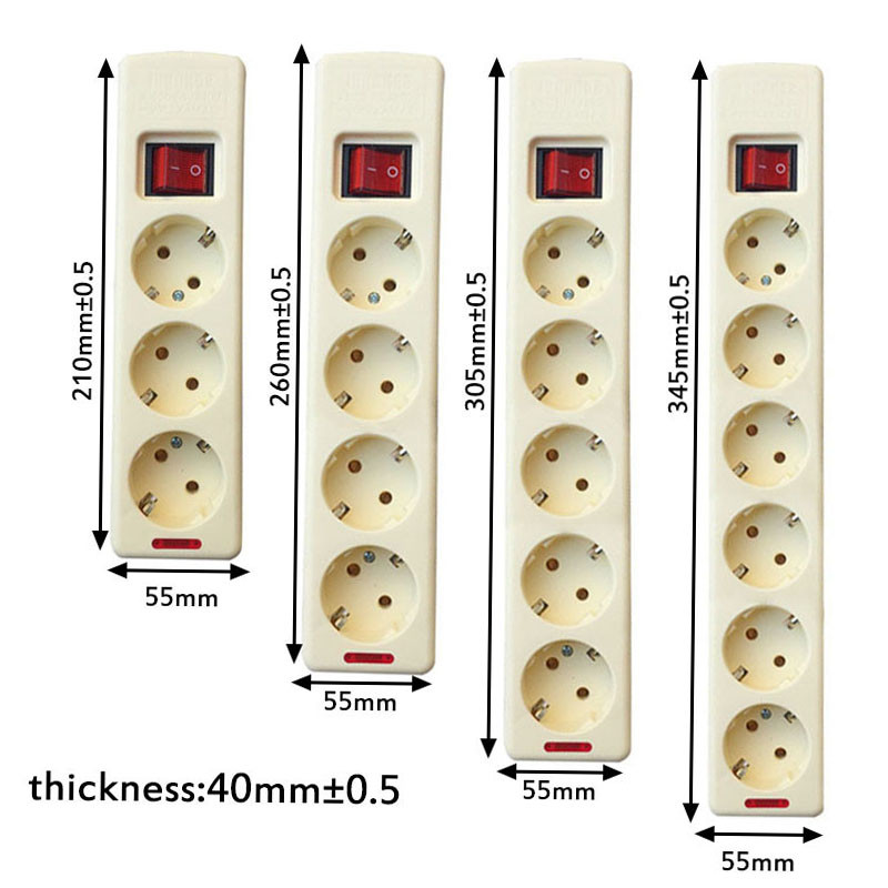 4,8 mm EU lizdas Europos standarto gnybtas Laidų plokštės maitinimo juostos lizdas Daugiafunkcis pagrindinis valdymo jungiklis 3/4/5/6 anga