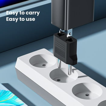 Elough 1-10 бр. EU Plug Adapter Гнездо US to EU Plug Power Adapter Converter American EU to US Plug Travel Adapter Гнездо зарядно устройство