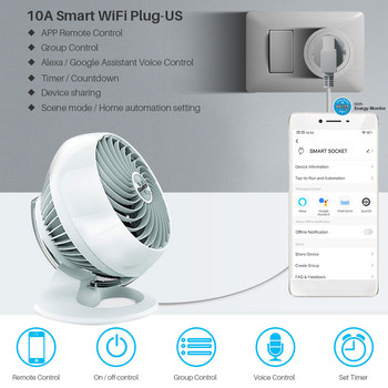 Tuya Smart Plug Wifi Power Socket US 10A Безжичен контакт с тайминг SmartLife APP Дистанционно управление Работи с Alexa Google Home