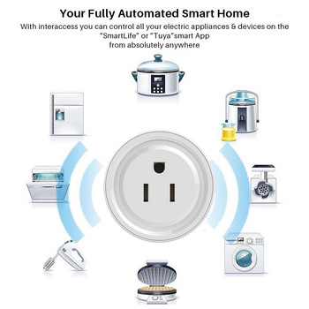 Tuya Smart Plug Wifi Power Socket US 10A Ασύρματη πρίζα με χρονισμό Το τηλεχειριστήριο SmartLife APP λειτουργεί με την Alexa Google Home