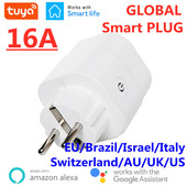WiFi Smart Plug 16A EU Brazil UK Utičnica Nadzor napajanja Vrijeme Tuya SmartLife APP Kontrola radi s Alexa Google Home Assistant