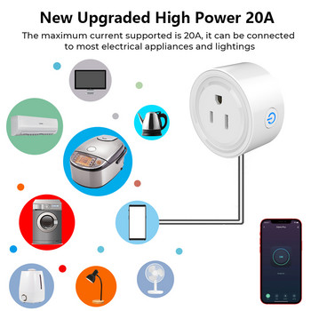 Tuya Zigbee Smart Plug 20A US Smart Socket с Power Monitor Функция за таймер Изход Гласово управление Работи с Alexa Google Home