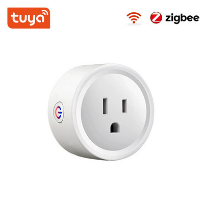 Tuya Zigbee Smart Plug 20A amerikai intelligens aljzat teljesítményfigyelő időzítő funkcióval kimeneti hangvezérlés működik az Alexa Google Home szolgáltatással