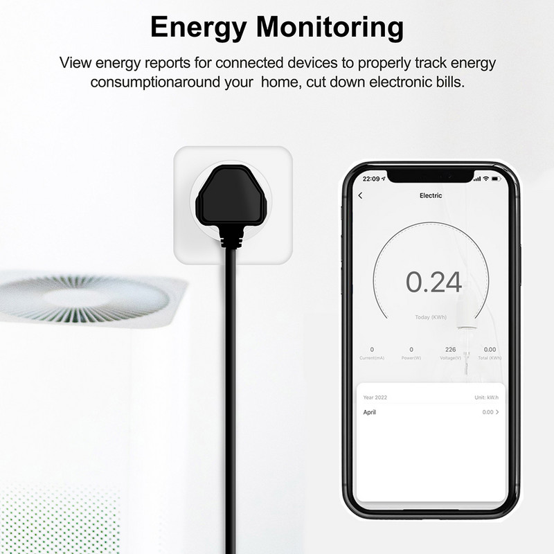 Tuya Zigbee Smart Plug 20A amerikai intelligens aljzat teljesítményfigyelő időzítő funkcióval kimeneti hangvezérlés működik az Alexa Google Home szolgáltatással