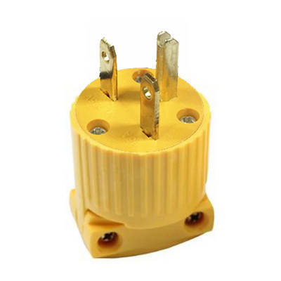 Sárga Amerika 6-15P 5-15P 125V 15A Újrahuzalozható 3 pólusú NEMA US Zárt ipari áramátalakító dugós beépített vezetékes csatlakozó B típusú