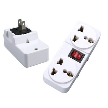 Universal EU UK US Extension Socket Πρίζα τοίχου 2 κατευθύνσεων European American Plug Adapter Socket Converter With Switch 6A 250V