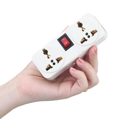 Universal EU UK US Extension Socket Πρίζα τοίχου 2 κατευθύνσεων European American Plug Adapter Socket Converter With Switch 6A 250V