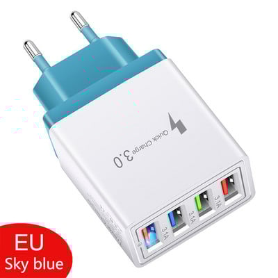 48 W Quick Charger 3.0 USB įkroviklis, skirtas Samsung A51 A71 iPhone 11 xr Xiaomi mi 10 Tablet QC 3.0 Fast Wall Charger EU Plug Adapte