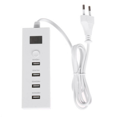 Încărcător USB multifuncțional cu 4 porturi Încărcare rapidă Priză inteligentă Priză de alimentare 5V 2A Priză de prelungire (UE) Electronice pentru casă