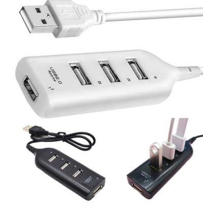 Електронен инструмент 4-портов USB 2.0 хъб сплитер удължител сплитер с 1,6 фута кабел за компютърна флаш памет мобилен твърд диск