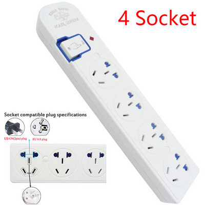 Vairākas strāvas sloksnes 3-6 virzienu kontaktligzda Austrālija Ķīna kontaktligzdas Elektriskās pagarinātāja ligzda Neatkarīgas drošības durvis ar slēdzi