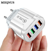 Universaalne 4 pordiga kiirlaadimine LED USB jaoturi seinalaadija adapter UK EU USA pistik reisitelefoni laadija toitepesa pistik