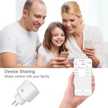 16A Tuya WIFI Plug Smart life Socket Outlet UK EU AU Brazil FR Israel IT Plug APP Дистанционно управление Работи за Alexa Google Assistant