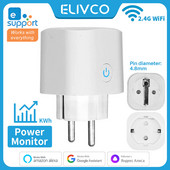 eWelink 16A pametna utičnica, EU Wifi utikač, s praćenjem vremena napajanja, podrška Alexa Google Assistant Yandex Alice Voice Control