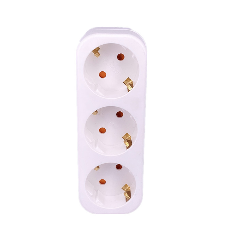 ES tips Vācijas standarts 2 caurumu 1 līdz 3 virzienu pārveidošanas ligzda Strāvas adaptera spraudnis 16A ceļojumu kontaktdakšas AC 250V