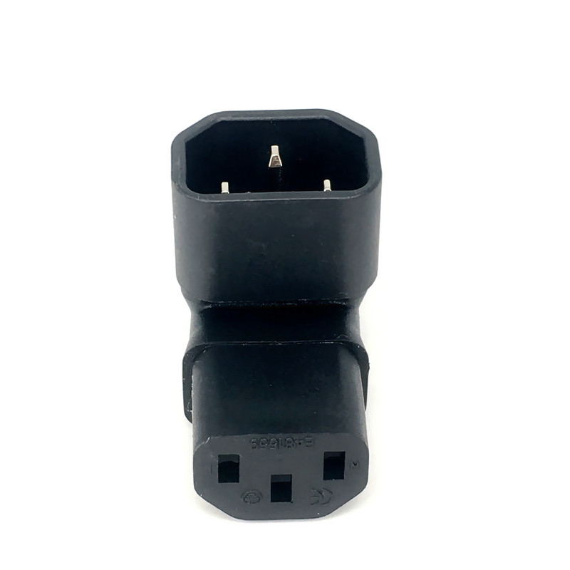 IEC 320 C14 do C13 AC adapter s lijevim desnim kutom IEC 3-polni IEC 320 3pin muški na ženski prošireni 90 stupnjeva dolje i gore kutni AC pretvarač
