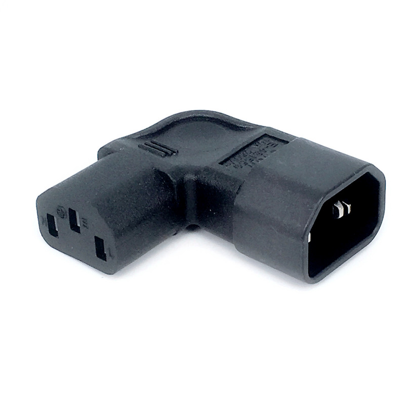 IEC 320 C14 do C13 AC adapter s lijevim desnim kutom IEC 3-polni IEC 320 3pin muški na ženski prošireni 90 stupnjeva dolje i gore kutni AC pretvarač
