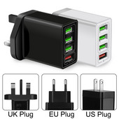 4 Multi-Port QC 3.0 Încărcare rapidă rapidă 4 Hub USB Adaptor încărcător de perete UK SUA Mufă UE pentru iPhone Samsung cu port USB