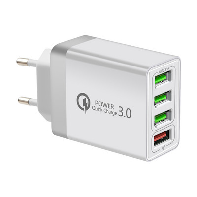 4 Multi-Port QC 3.0 Încărcare rapidă rapidă 4 Hub USB Adaptor încărcător de perete UK SUA Mufă UE pentru iPhone Samsung cu port USB
