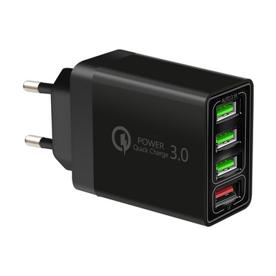 4 Multi-Port QC 3.0 Încărcare rapidă rapidă 4 Hub USB Adaptor încărcător de perete UK SUA Mufă UE pentru iPhone Samsung cu port USB