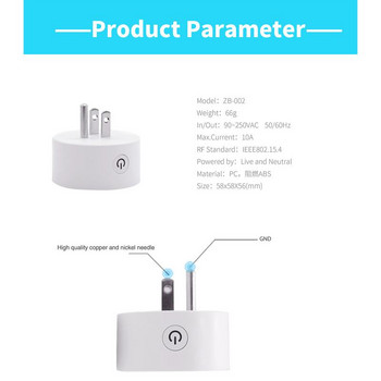 WiFi Smart Plug Mini 10A US Smart Socket with Power Monitoring Λειτουργία χρονισμού Τηλεχειριστήριο και φωνητικός έλεγχος μέσω Ale-xa Google Home