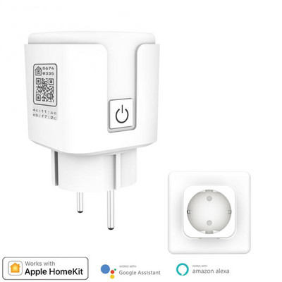 50/60 hz Alexa Smart Plug Bijela utičnica kontrolirana aplikacijom Mini automatska pametna utičnica za Homekit 100-240 V Smart Plug 16a prijenosna
