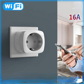 Intelligens dugó WiFi aljzat EU 16A tápellátás monitor időzítési funkciója a Tuya SmartLife APP Control működik az Alexa Google Assistant Yandex segítségével