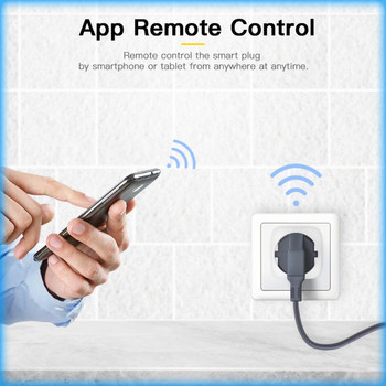Smart Plug WiFi Socket EU 16A Power Monitor Timing Function Tuya SmartLife APP Control Работи с Alexa Google Assistant Yandex