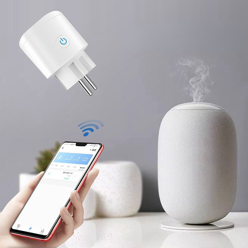 Intelligens dugó WiFi aljzat EU 16A tápellátás monitor időzítési funkciója a Tuya SmartLife APP Control működik az Alexa Google Assistant Yandex segítségével