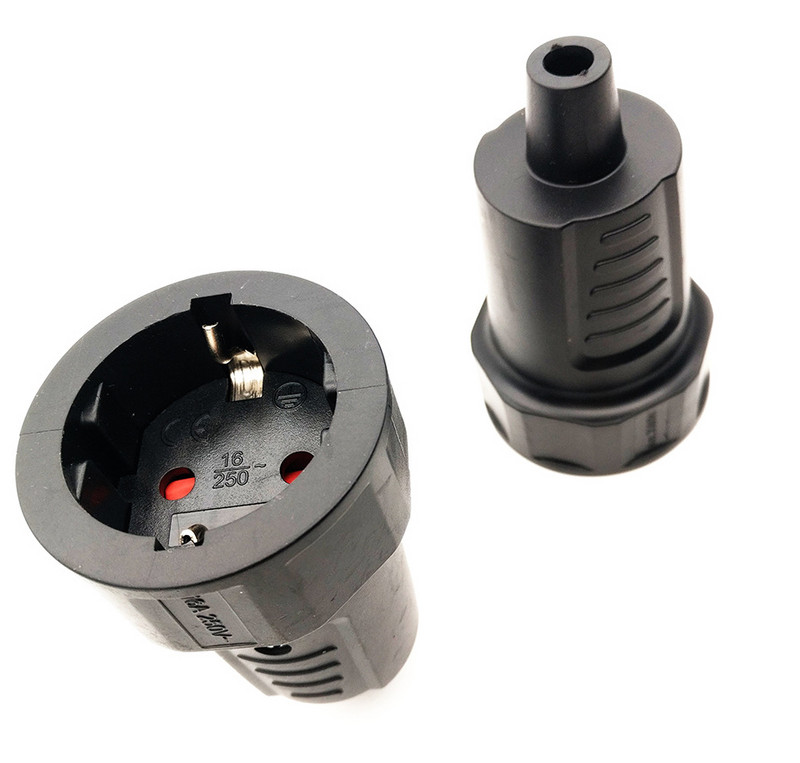 Euro nemecký štandardný predlžovací kábel, zástrčka samec/samica, tupá zásuvka EÚ, 16A, 250V, uzemnený napájací kábel