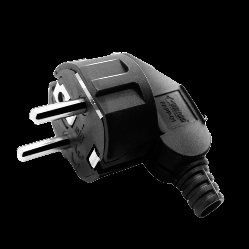 Fekete fehér 16A könyökföldelés EU kábelezés tápcsatlakozó német francia összeszerelés tápkábel csatlakozó dugó Oroszország levehető Schuko dugó