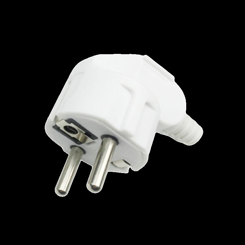 Fekete fehér 16A könyökföldelés EU kábelezés tápcsatlakozó német francia összeszerelés tápkábel csatlakozó dugó Oroszország levehető Schuko dugó