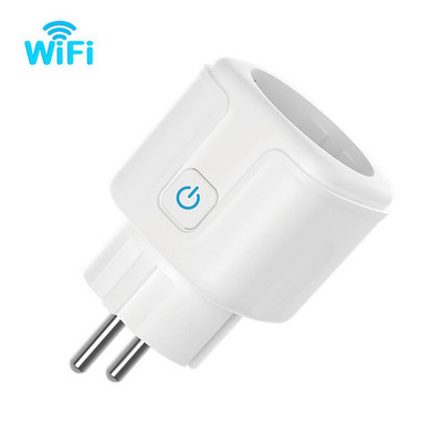 Tuya WiFi Smart Socket EU Smart Plug с захранващ монитор Smart Life APP Гласово управление Електрически контакт за Alexa Google