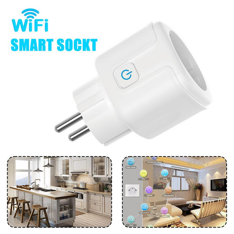 Tuya WiFi viedligzda EU viedais spraudnis ar strāvas monitoru Smart Life APP balss vadības elektrības ligzda priekš Alexa Google