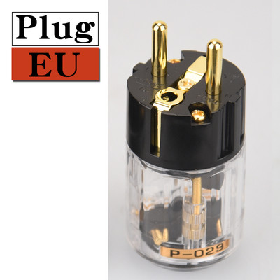 HIFIDIY EU/US/AU čisti bakar pozlaćeni repni utikač za napajanje za HIFI audio žicu za napajanje sivo plava/ljubičasta prozirnost