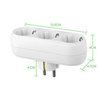 EU Extend Socket With ON/OFF Switch 16A 250V 4,8mm 2 Pin European Standard Expansion Socket Power Extension Plug Converter