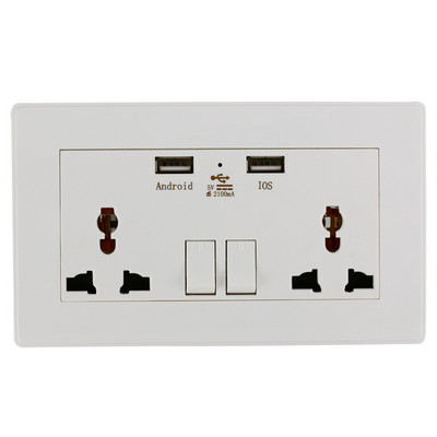 Biela USB zásuvka, štandardná nabíjačka, AU zástrčka, vypínač, AC zástrčka, dvojportová nabíjačka s 2 vypínačmi, 10A zásuvka, panel