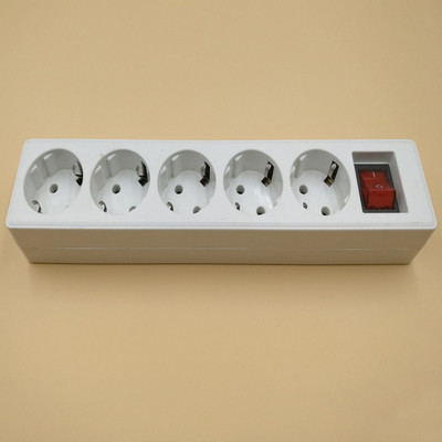 Többfunkciós fehér európai 250V 10A 3/4/5 Jack német Oroszország Korea tápszalag EU hosszabbító kimenet kapcsoló aljzat
