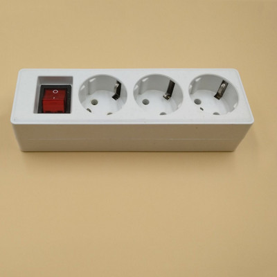 Többfunkciós fehér európai 250V 10A 3/4/5 Jack német Oroszország Korea tápszalag EU hosszabbító kimenet kapcsoló aljzat