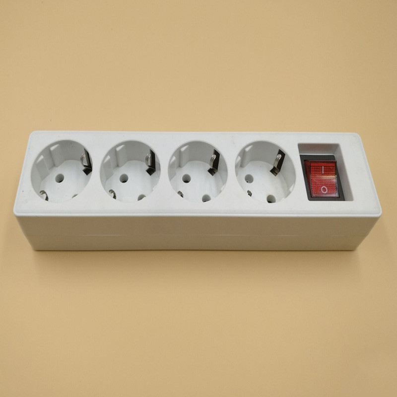 Többfunkciós fehér európai 250V 10A 3/4/5 Jack német Oroszország Korea tápszalag EU hosszabbító kimenet kapcsoló aljzat