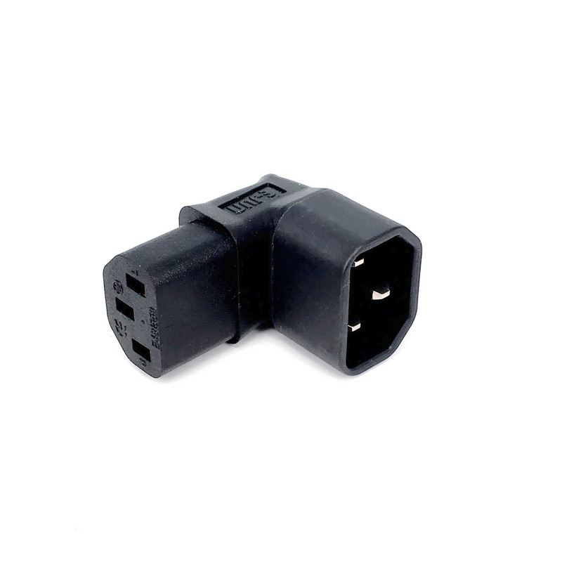 Visokokvalitetni IEC 320 C14 muški na C13 ženski adapter od 10 A za LCD LED zidni televizor IEC320-C14 na C13 2500 W dolje GORE 90 kut