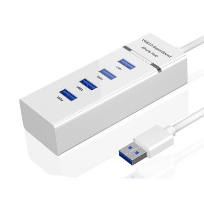 Új 1-4 USB HUB 3.0 nagy sebességű, 5 Gbps 4 portos HUB bővítő USB számítógép-elosztó 0,3 m-es kábellel, fekete fehér